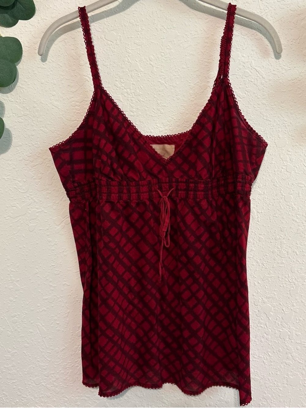 Y2K Grunge Black and Red Plaid Babydoll Cami Top ❤️